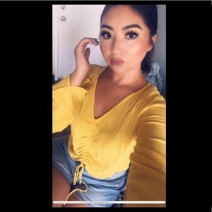 Yellow ruched top